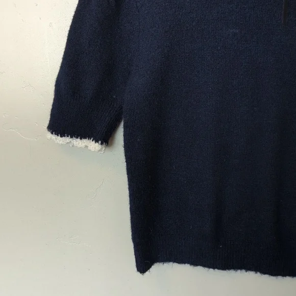 ZARA Royal Blue Knit Bib Collar Women's Sweater M - Picture 3 of 7